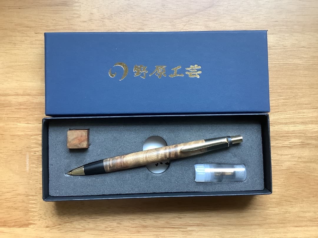 野原工芸旧型シャープペンシルマーブルウッド固定式口金