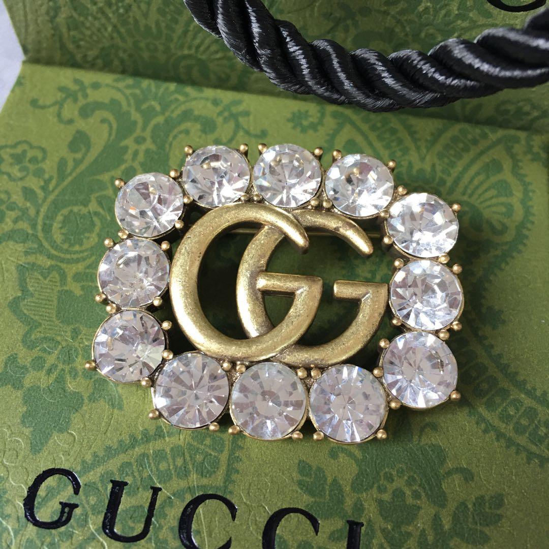 GUCCI GGロゴ パールブローチ｜GUCCI（グッチ） GGロゴ フェイクパール