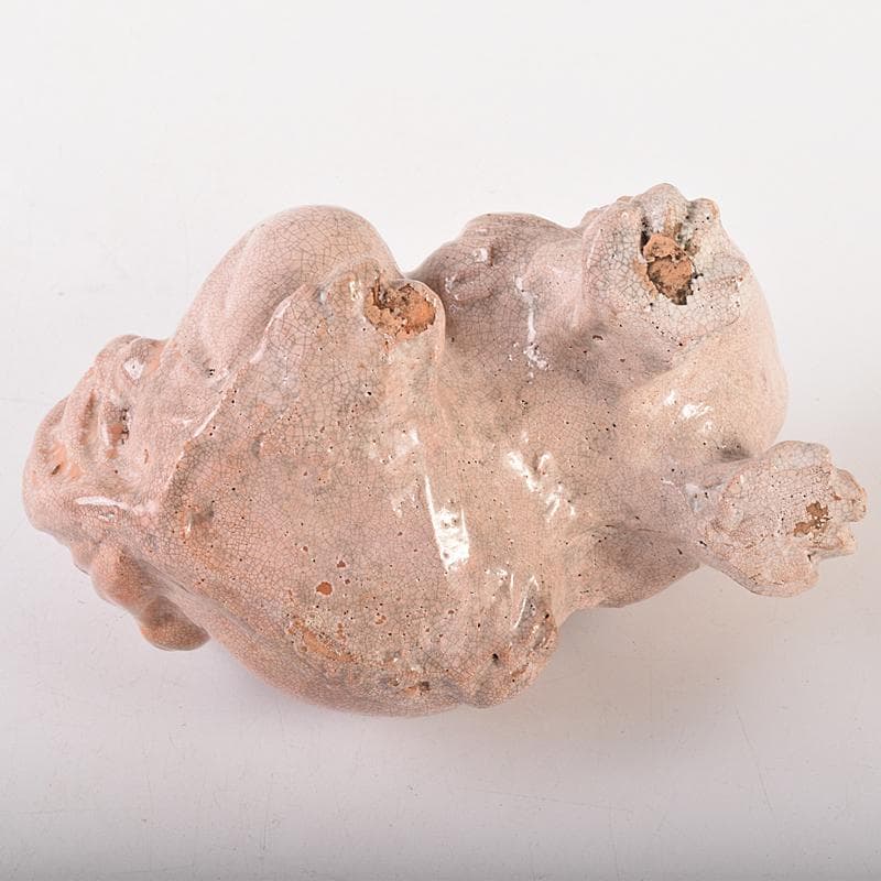 茶道具 楽焼 白楽獅子香炉 V R7840