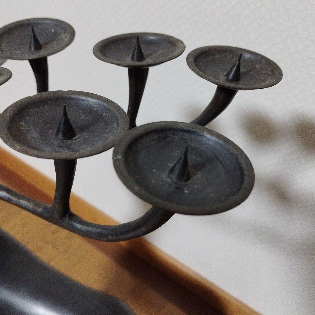 アンティーク 鹿の形状の金属製キャンドルスタンド