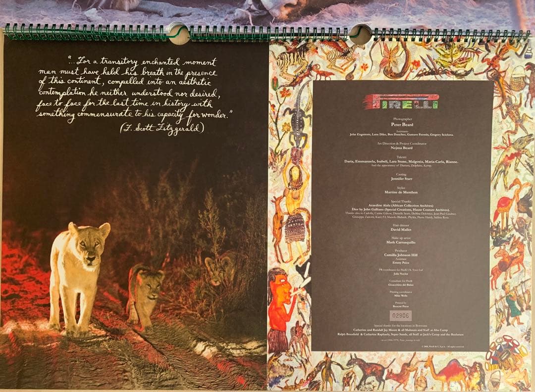 Peter Beard カレンダーPirelli 2009