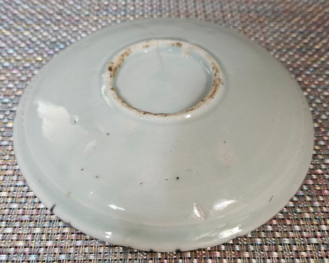 【本物保証❗️】江戸時代初期　初期伊万里　染付　山水帆掛舟渡り鳥図14.0cm皿