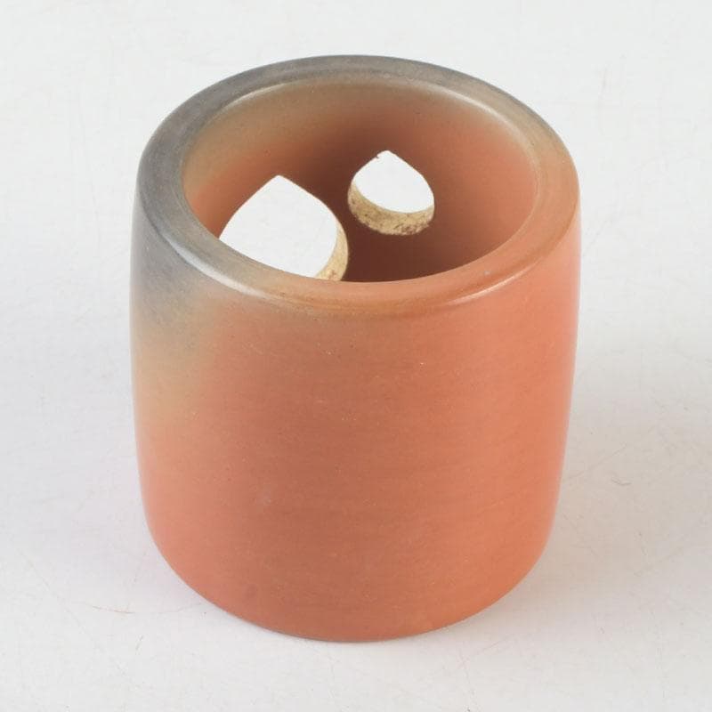 茶道具　雲華焼　風炉師　山崎宗元作　宝珠透かし蓋置　共布共箱　V　9667