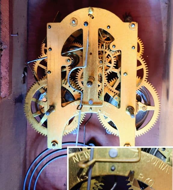 専用〈完動・美品〉鯱鉾印時計社　宮型ゼンマイ式振り子時計　ボンボン時計　古時計