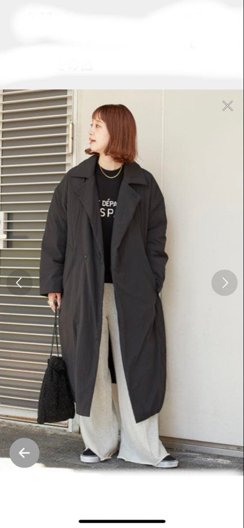 B.C STOCK ワッシャーナイロンダウン チェスターコート ブラック S