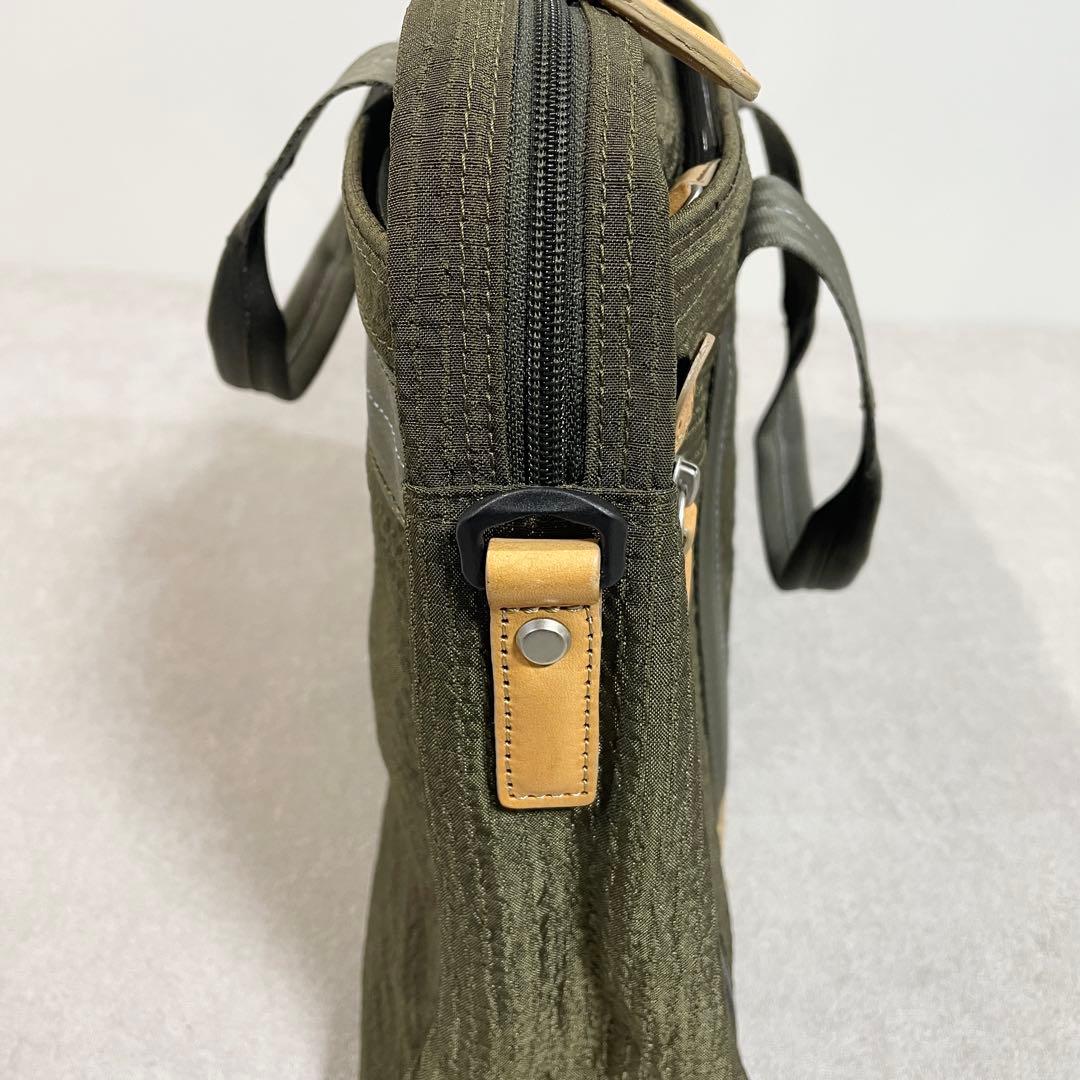 【極美品】ポールスミス ブリーフケース 2way オリーブ ナイロン×レザー