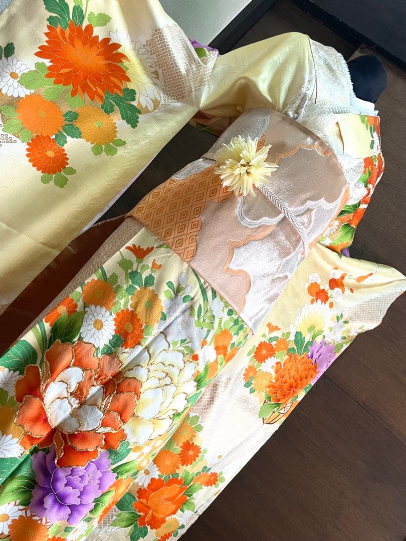 振袖フルセット6サイズM金駒刺繍正絹