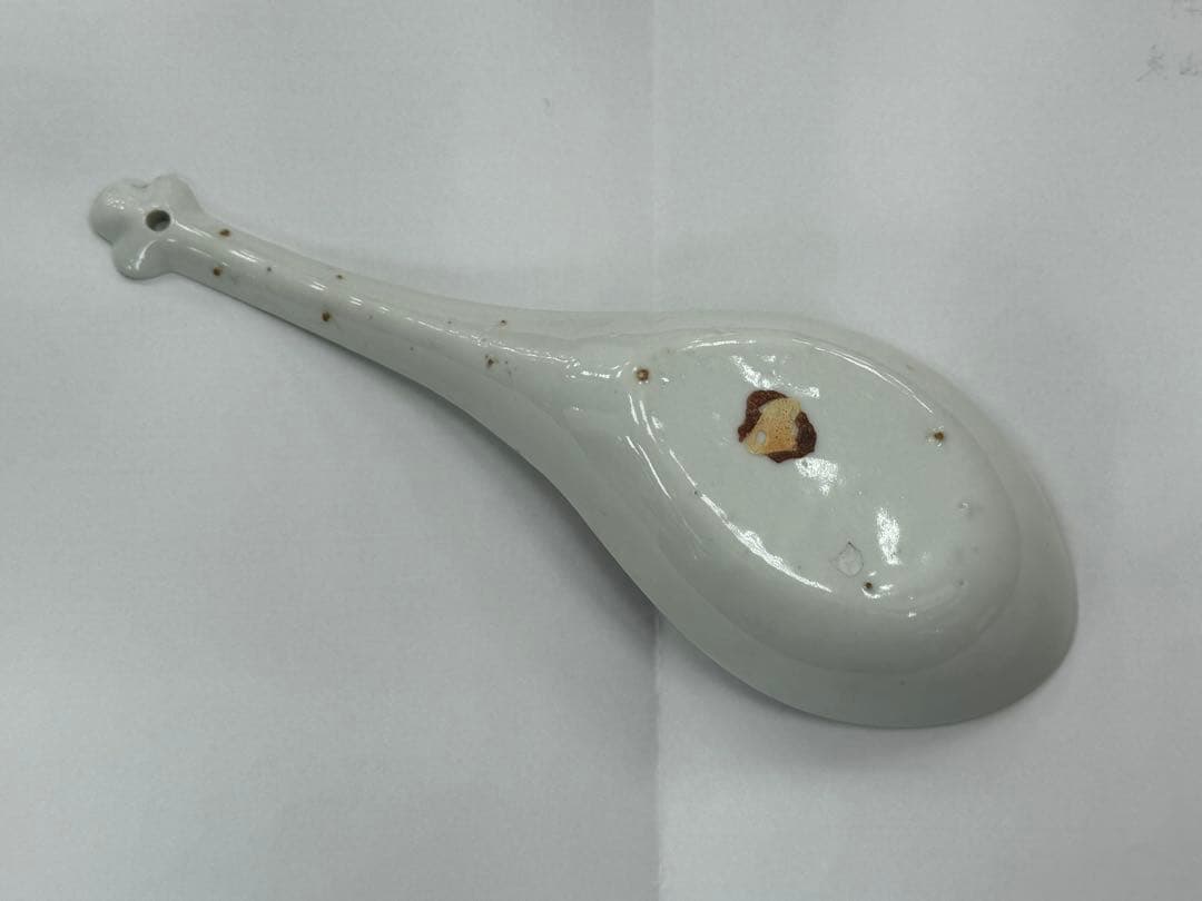 中国 清時代 胭脂紅釉山水紋レンゲ アンティーク 送料込み250914