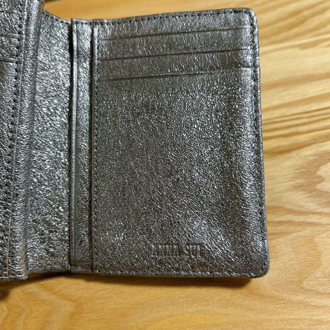 【最終価格】ANNA SUI 財布 ソルーナ 星 月 銀 がま口 三つ折り