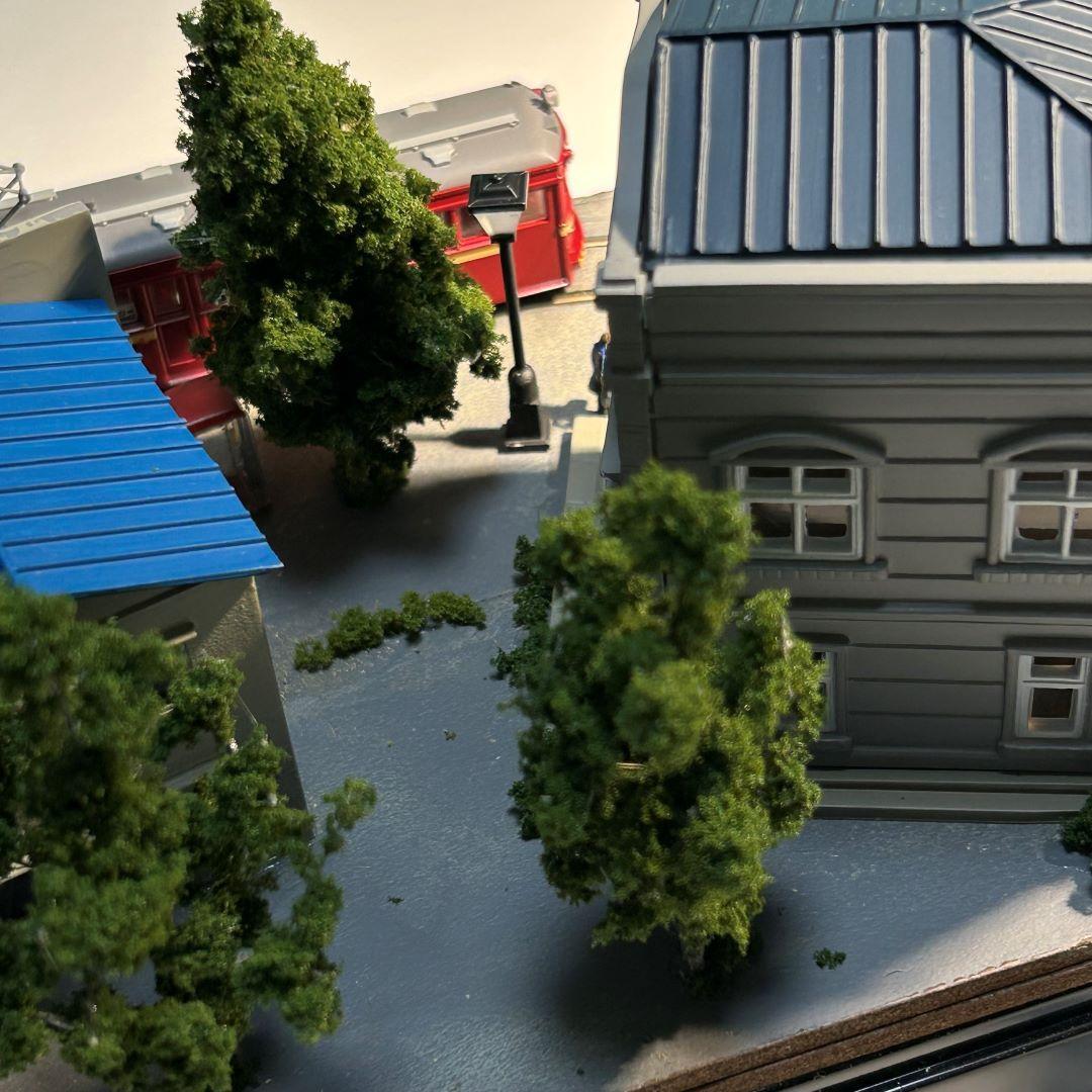 函館市電末広町界隈 市電の走る街 鉄道ジオラマ Nゲージ 展示台