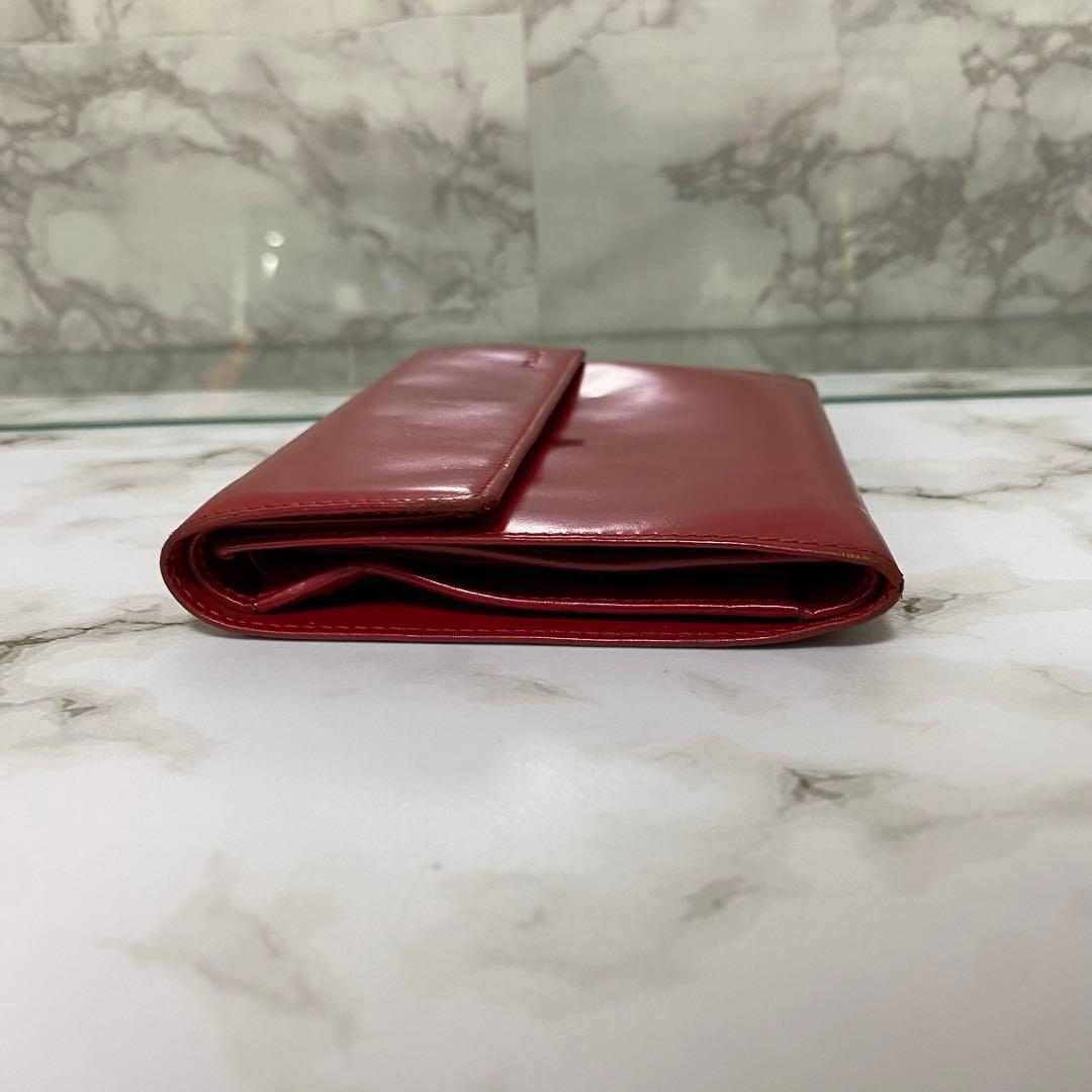 PRADA プラダ 三つ折財布 レッド 赤 レザー 本革 ロゴ PRADA プラダ 三