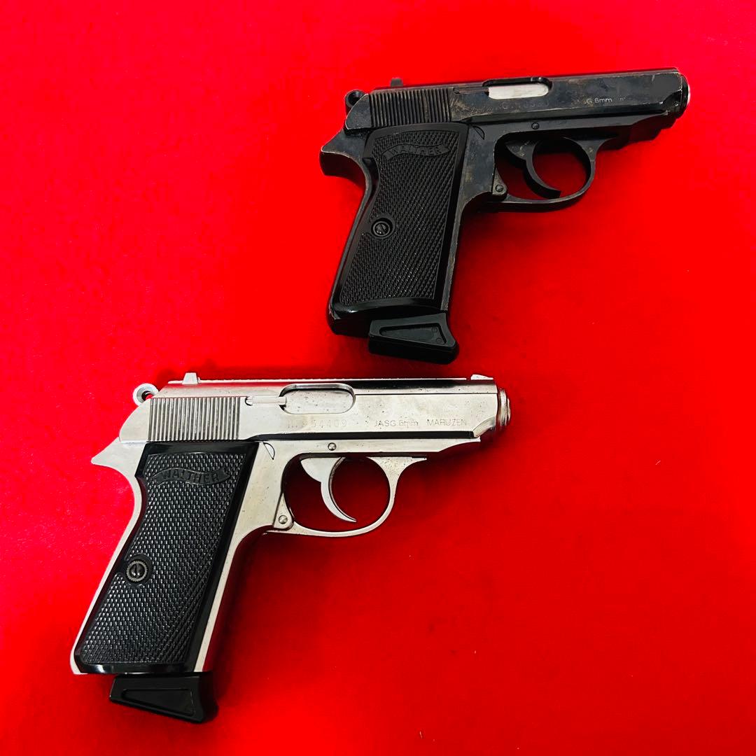 マルゼン　ワルサーPPK/S 2丁セット　ブラック　シルバー　ブラックメタル