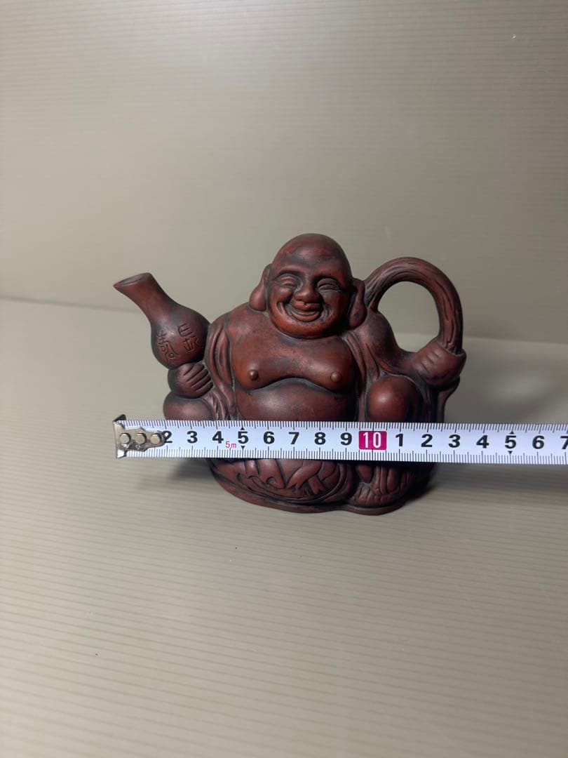 2095 七福神 布袋様 陶器 水差し 急須型 置物