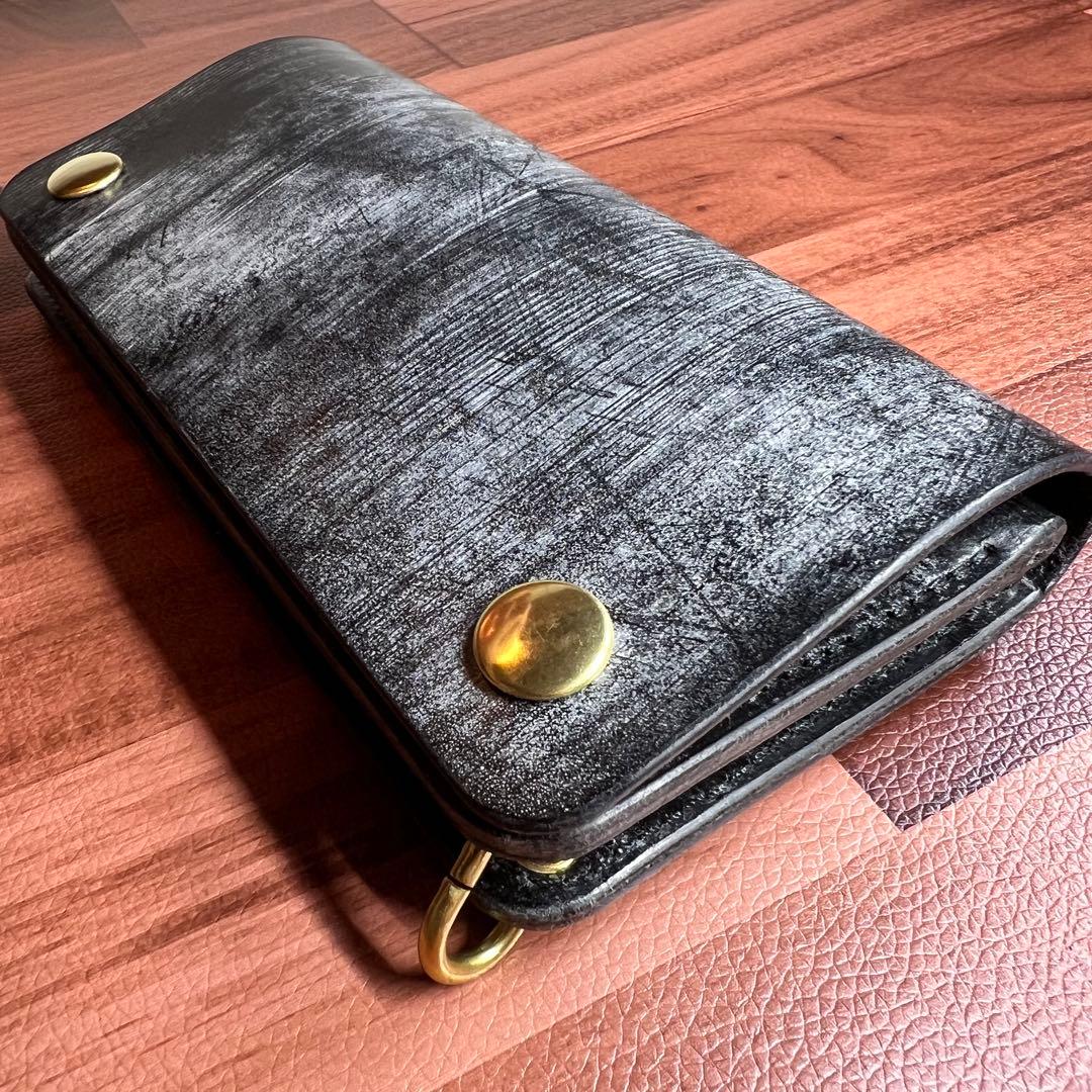 【トラッカーウォレット ロング 2層】 ブライドル ゴールド universal