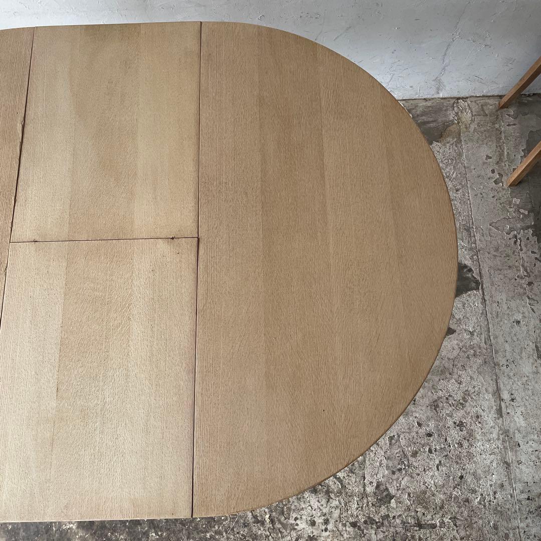 ビンテージ ラウンドエクステンションダイニングテーブル 剥離