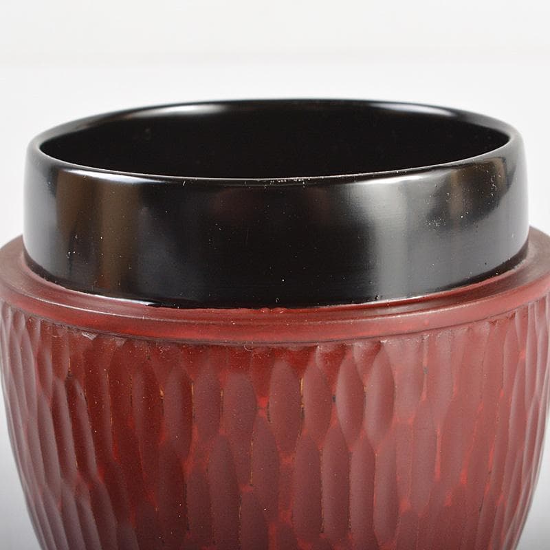 茶道具　高岡漆器　木彫師　般若勉　雲舟作　鎌倉　棗　共箱　V　R5518