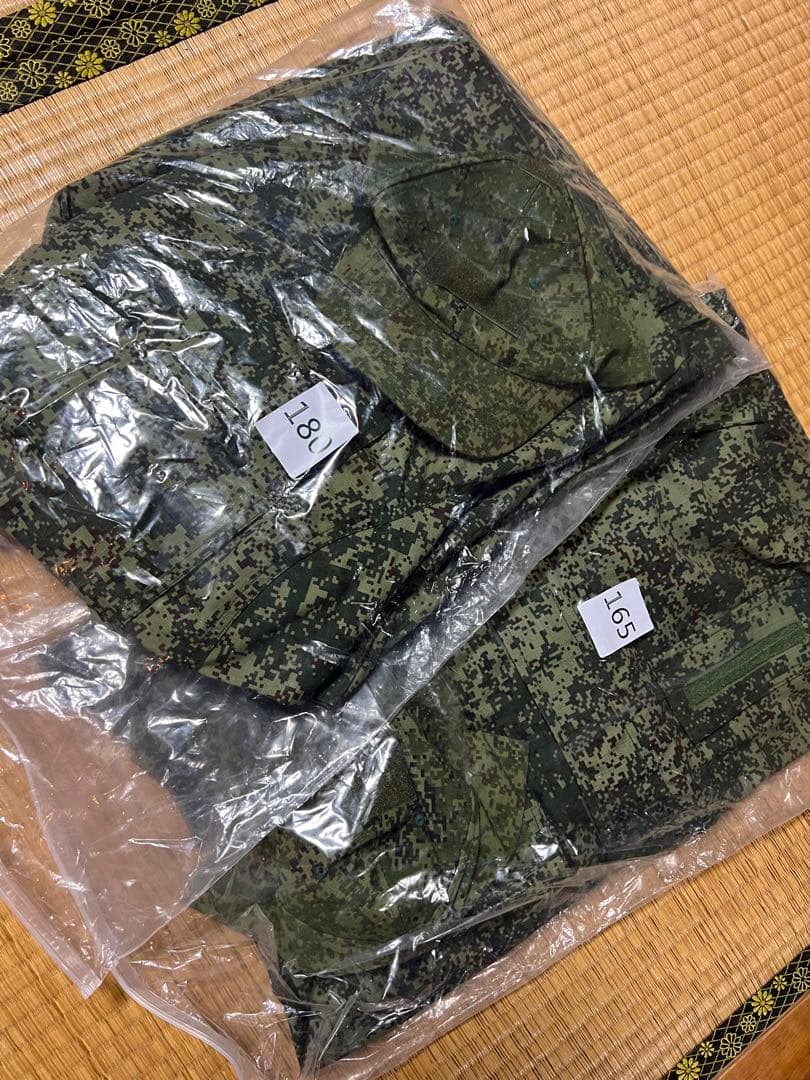 ロシア軍/北朝鮮軍夏用迷彩戦闘服 上下帽子フルセットウクライナ戦争