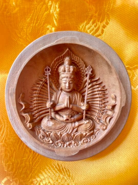 新品 白檀 香合仏 千手観音菩薩 十二支守り本尊 一点のみ