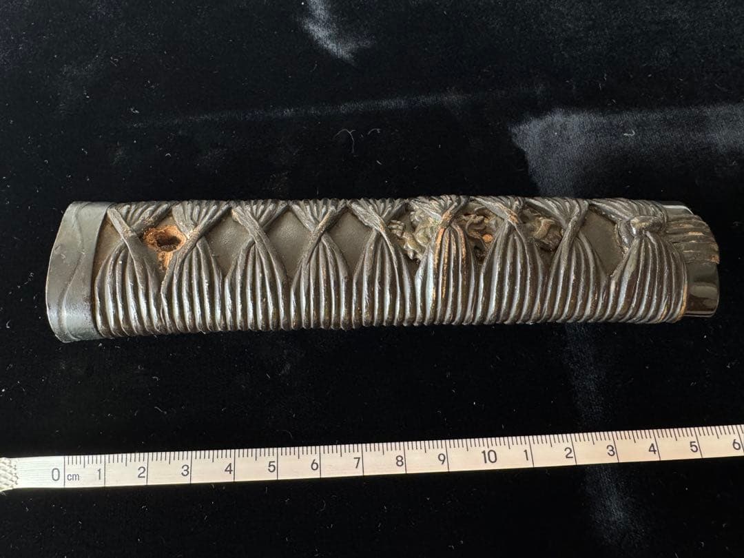 柄前 龍図 柄巻 日本刀 刀装具 骨董 古美術 江戸時代 時代物