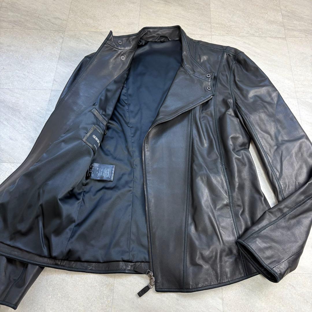 MEN'S BIGI】羊革 レザージャケット キャメルブラウン トロトロ肌触り