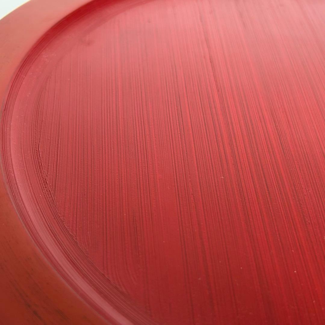 【希少】未使用 木製 漆塗り 刷毛目 さび根来 大皿 お盆 えんじ