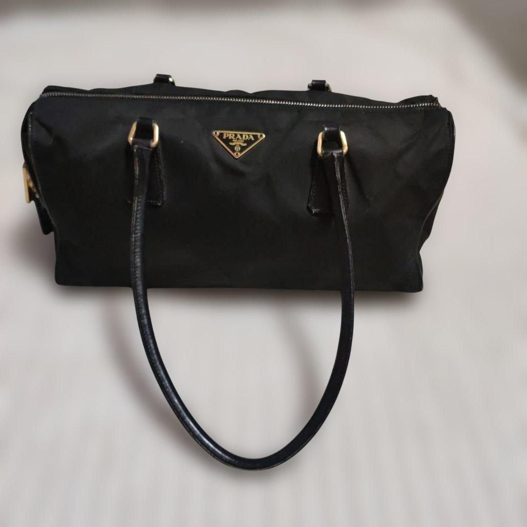 PRADA 　TESSUTO CITY NERO ボストンバッグ南京錠付