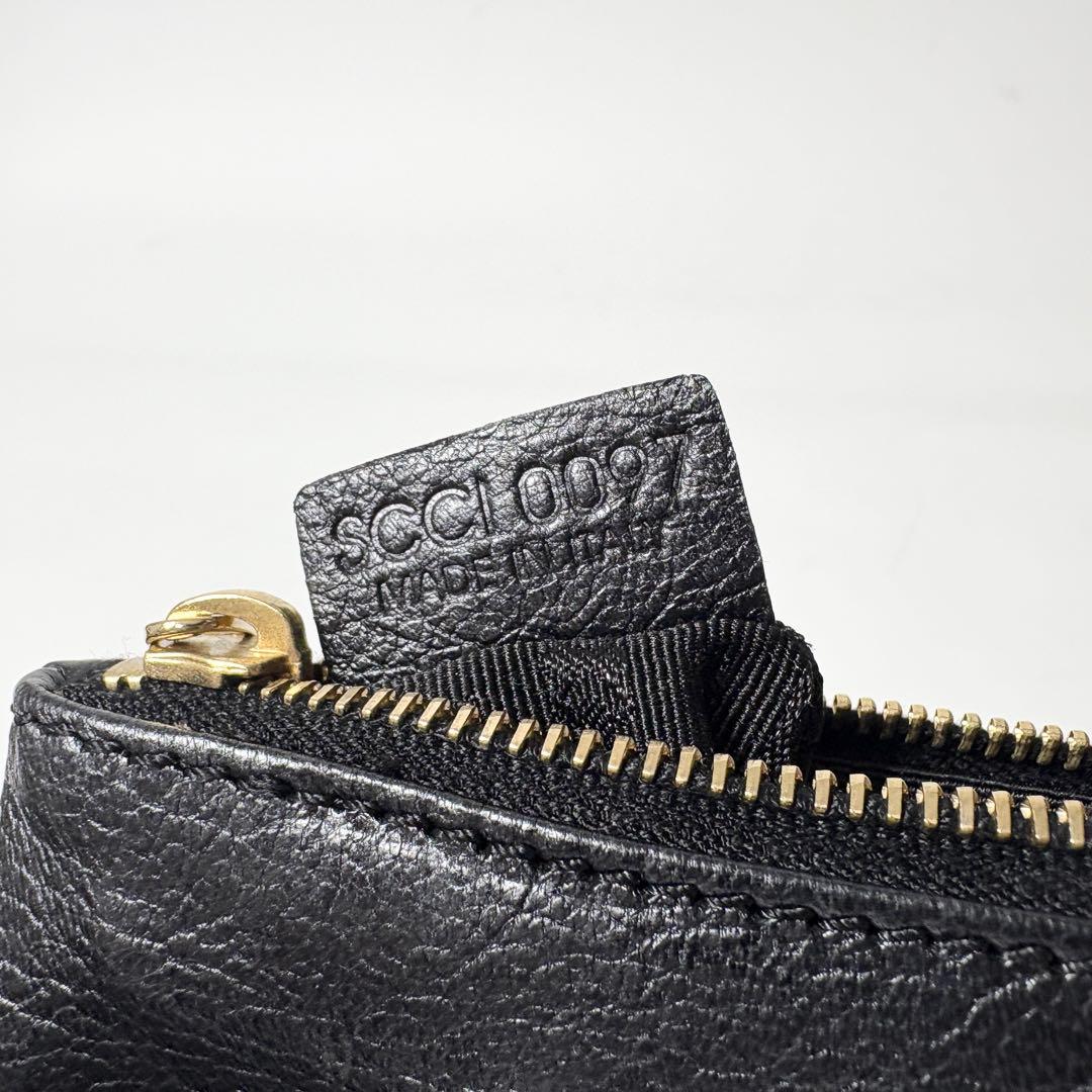 セリーヌ　CELINE トリオンフ　レザー　ケース　キーチェーン付　黒.