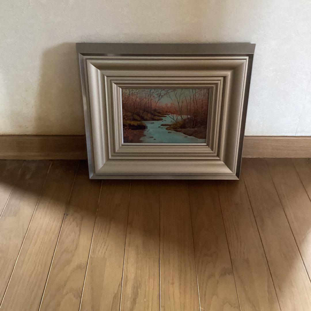 尾形松仙筆 【奥入瀬の秋】真筆証明書在 額装仕立 昭和53年 42万購入品