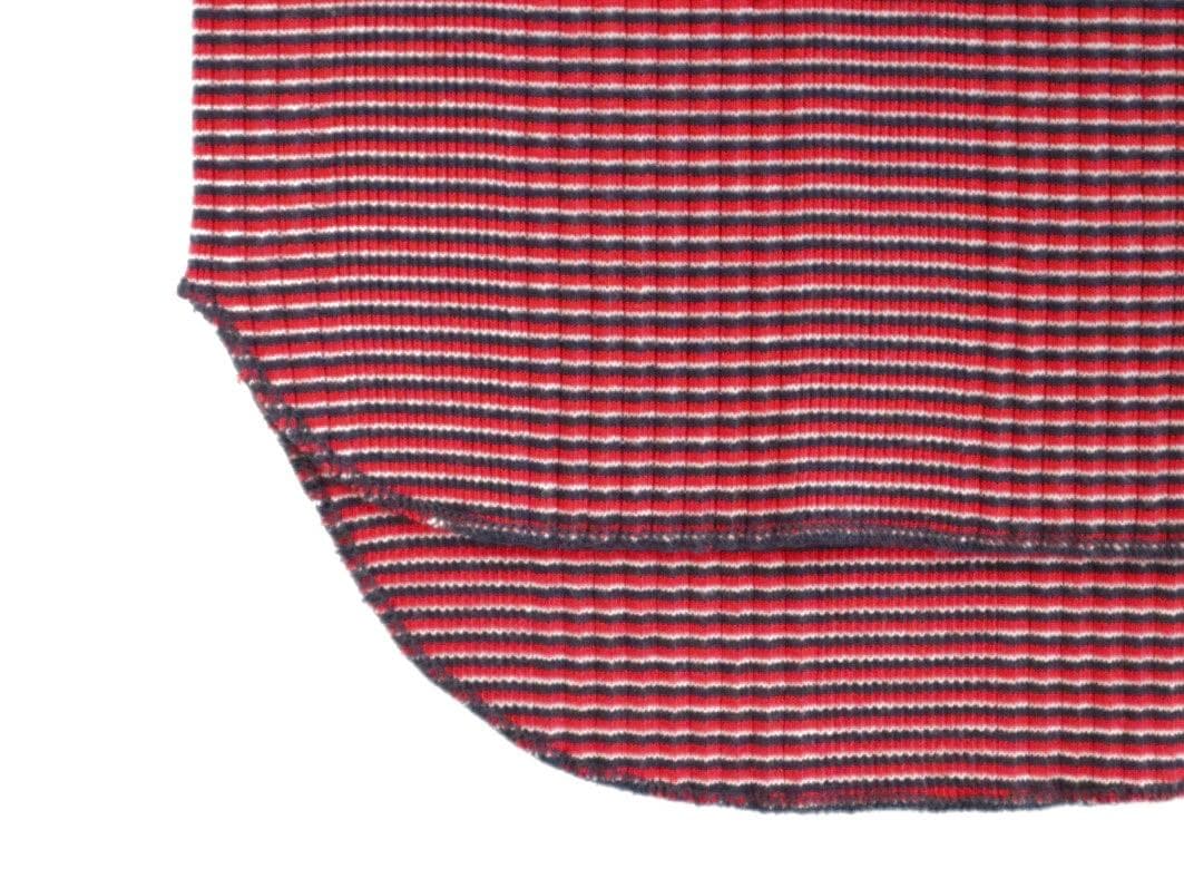 ★美品 FUMIKA UCHIDA ボーダー Uネック リブタントップ Navy