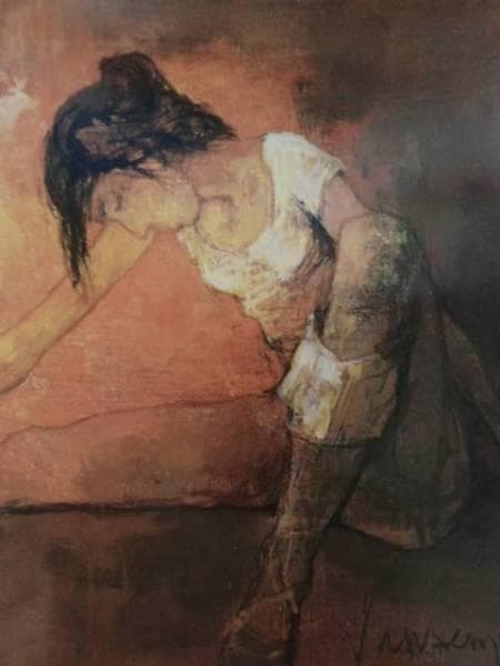 ジャンセン 「稽古する踊り子・オレンジ色の基調」、繊細、可憐、希少画集画