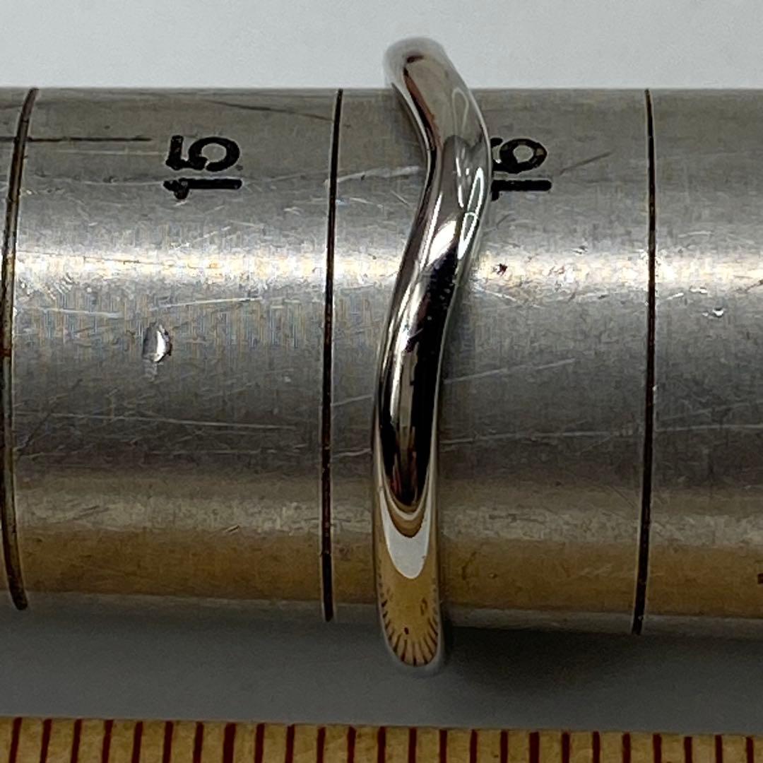 【新品仕上済】Used ティファニー Pt950 カーブドバンドリング 15.5