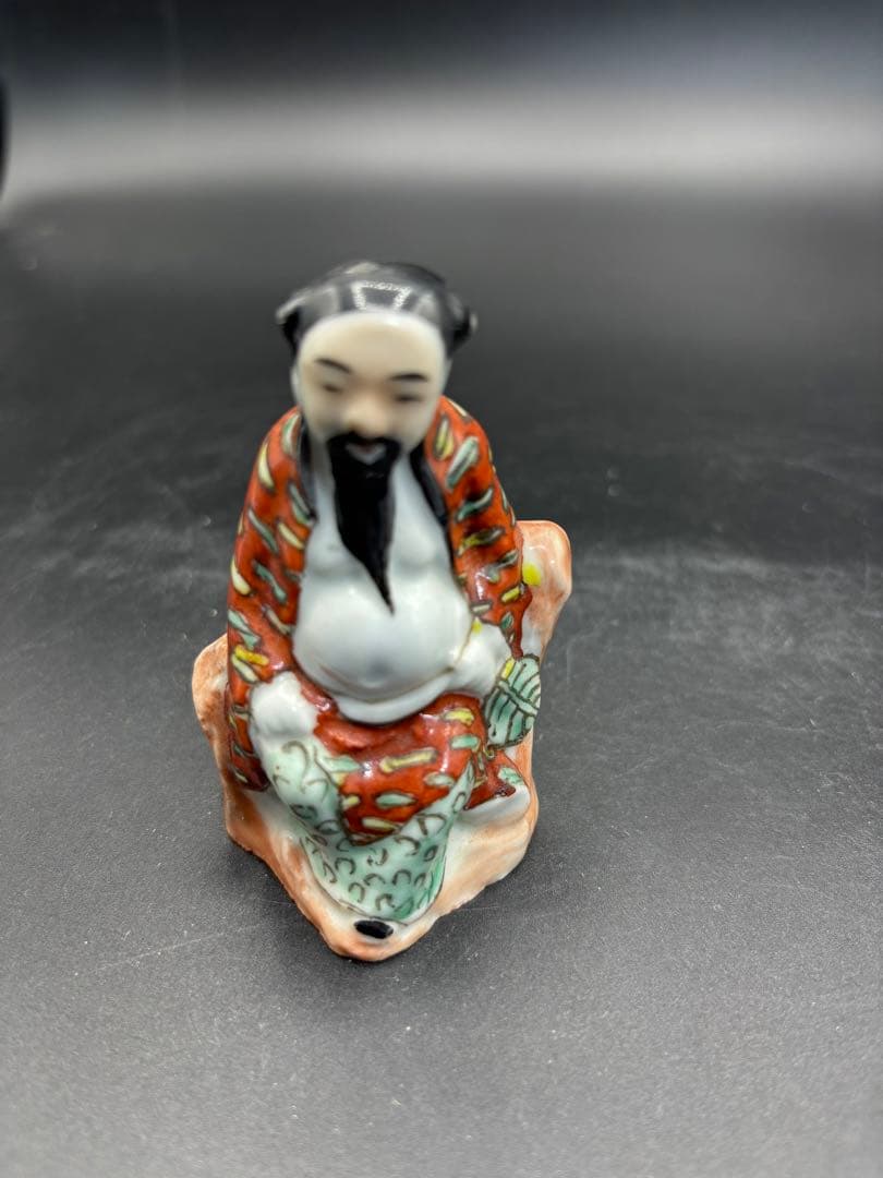 中国美術 古玩 色絵陶人形 陶器人形 高さ約9cm 置物 オブジェ 古董品