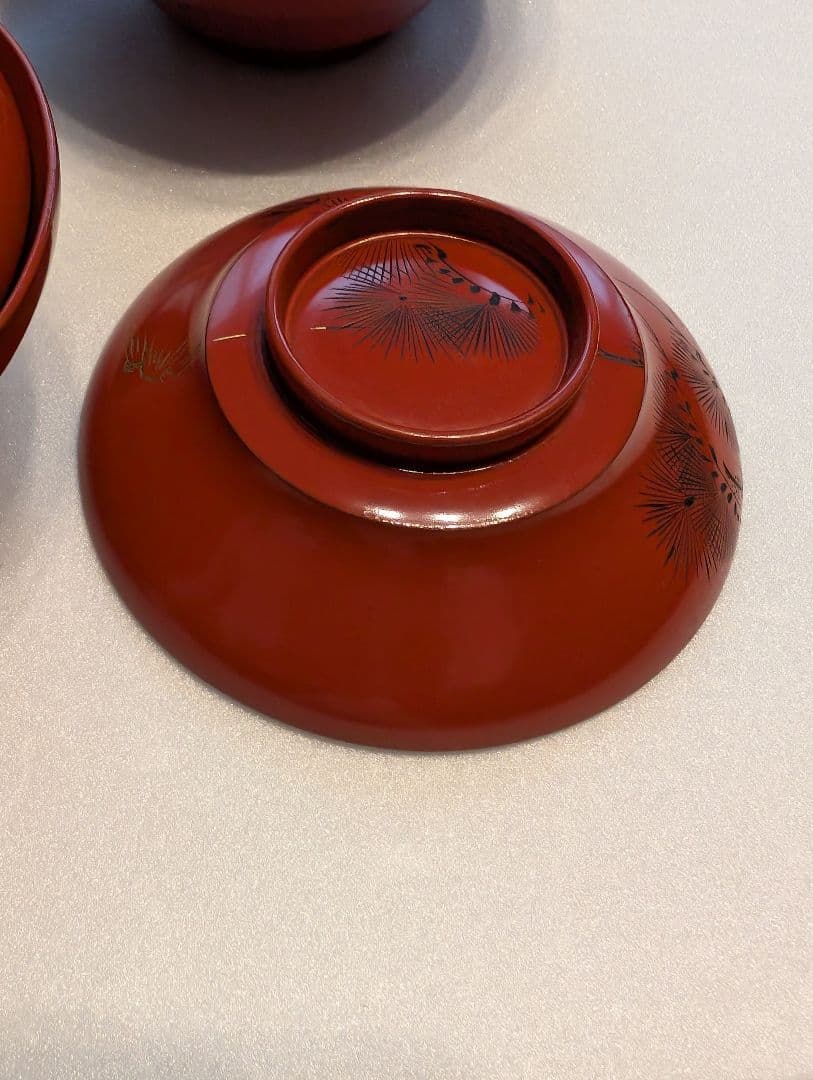 明治期 朱塗 蓋付 吸物椀 お椀 9客 ＋蓋のみ