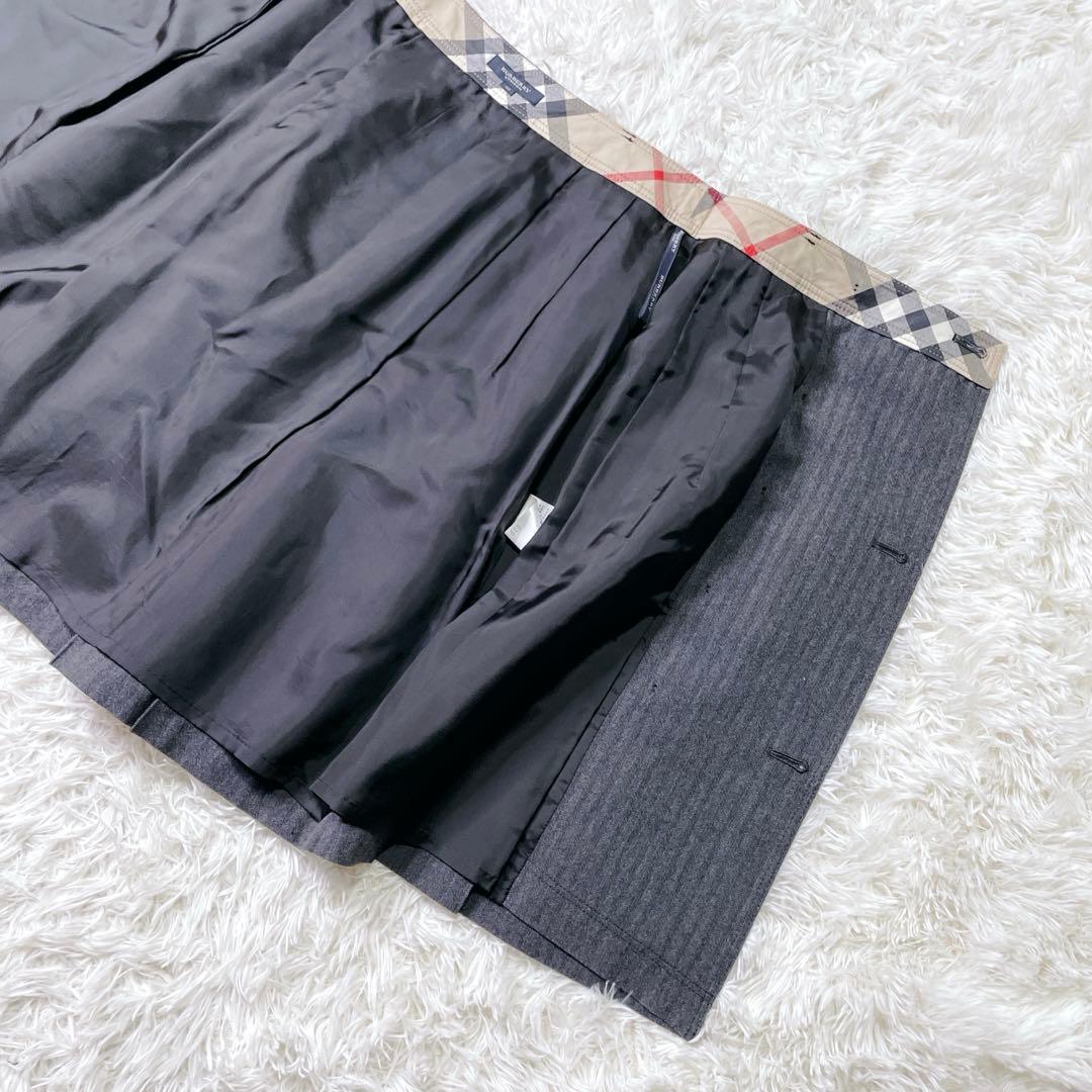 美品✨ バーバリーロンドン ウール トレンチスカート プリーツ 40 グレー