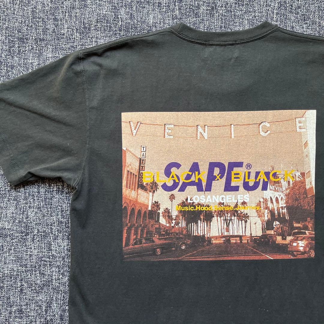 XL]SAPEur サプール Tシャツ BLACK&BLACK - メルカリ