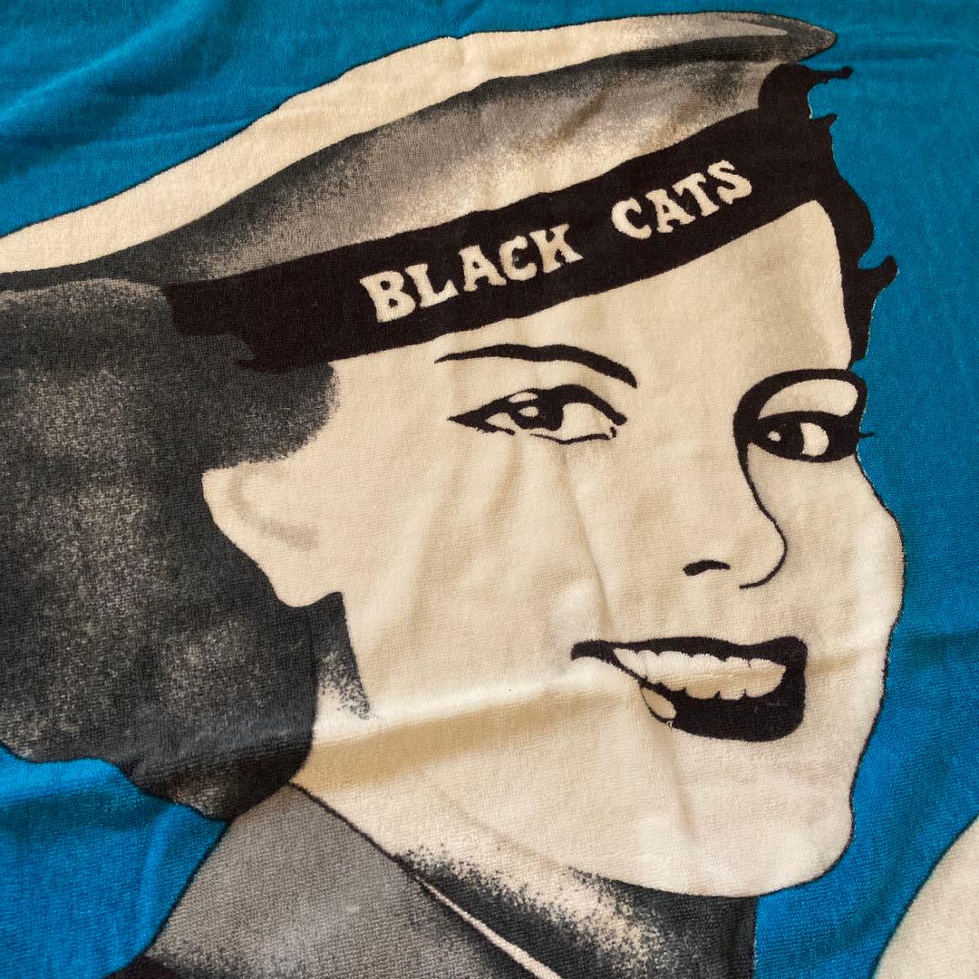 クリームソーダビーチタオルブラックキャッツ80年代