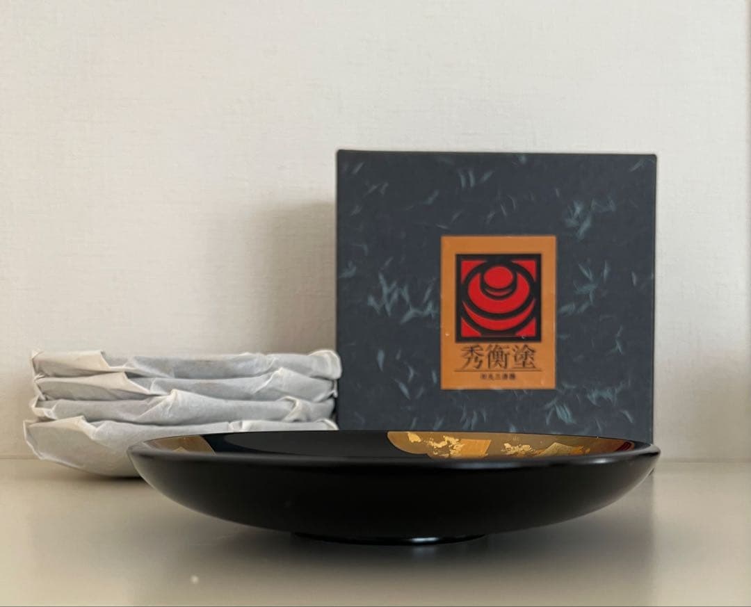 希少】秀衡塗 丸三漆器 銘々皿 金雲 5枚セット キッチン・食器