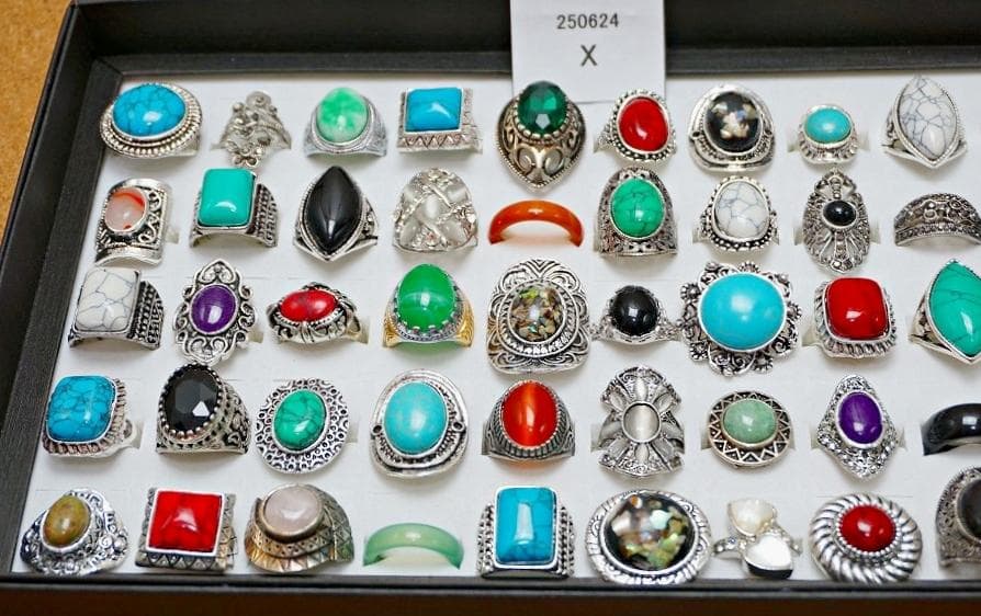 [40A] 天然石 ファッションリング 50点 指輪 Nz9-250624X