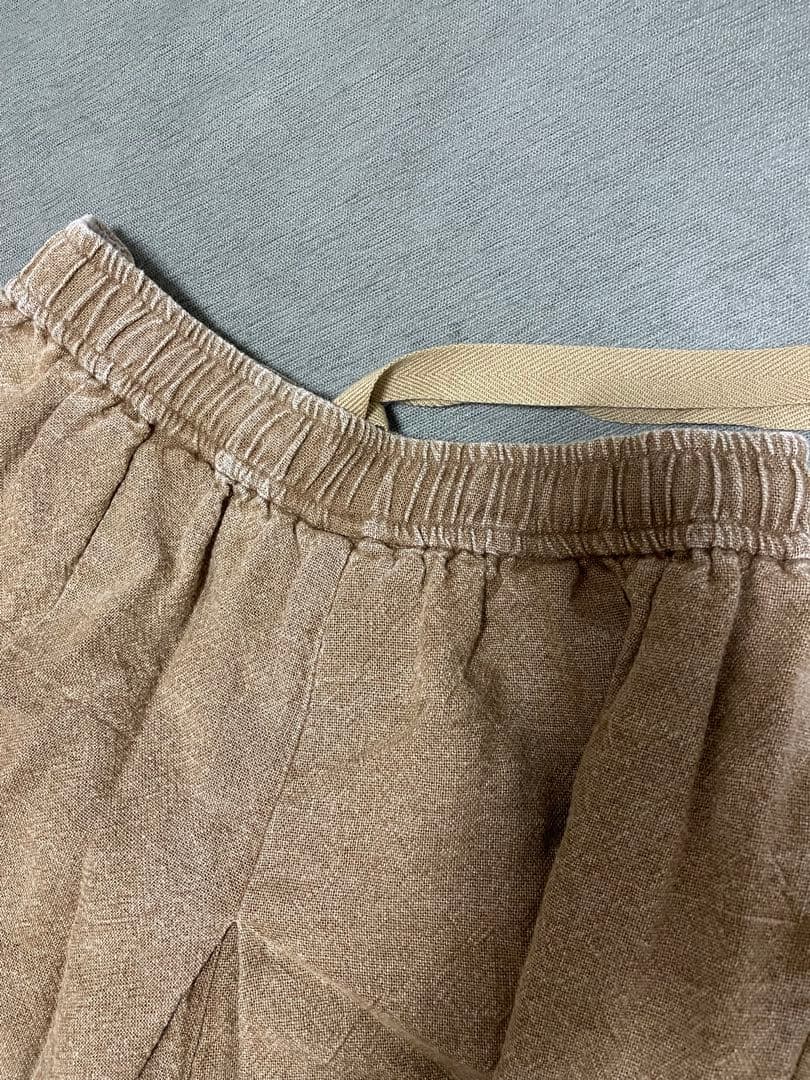 Joie de Vivreリネンラミー硫化染め ワイドカーゴパンツ