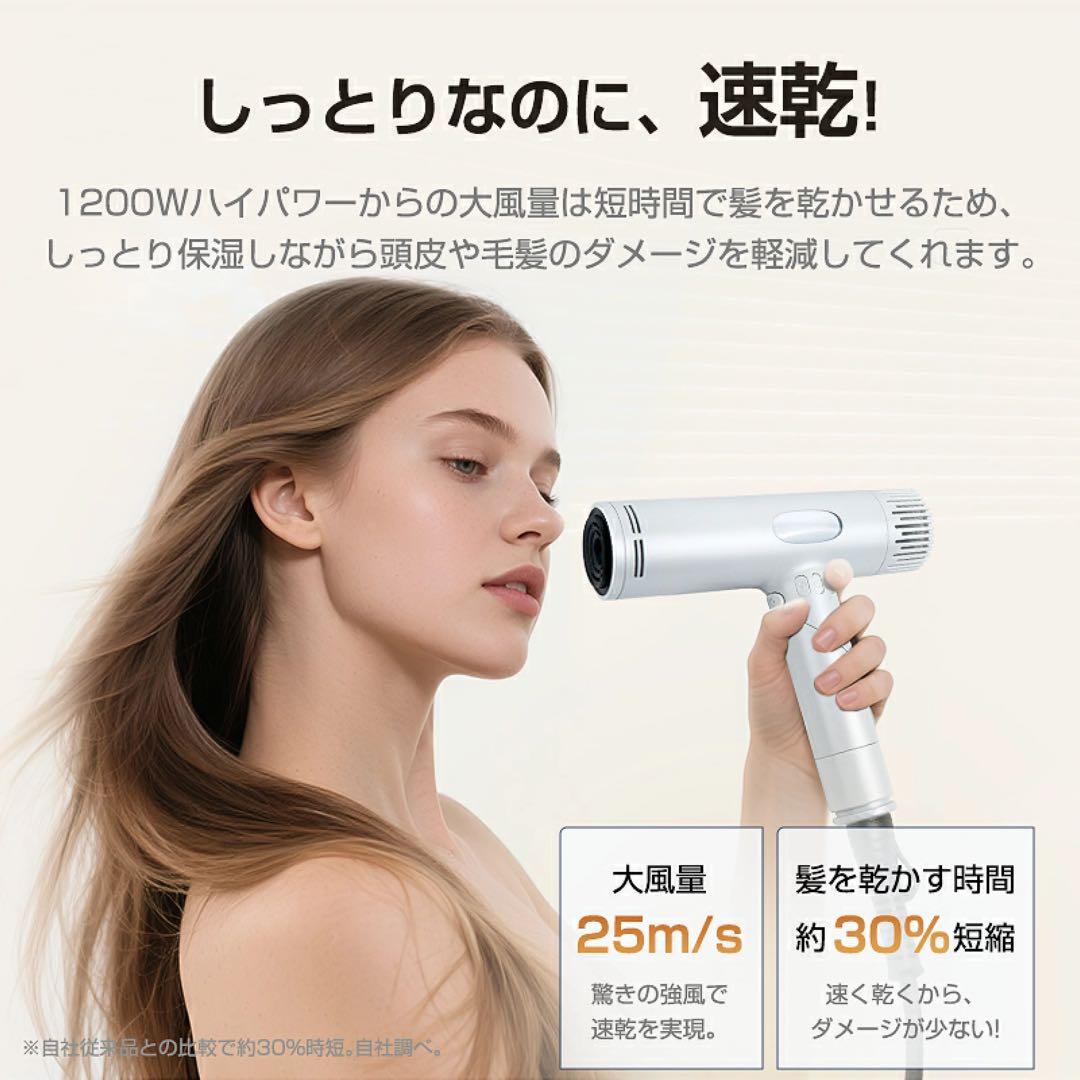 【新品 未使用】1200W マイナスイオン ヘアドライヤー