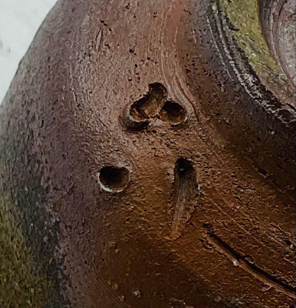 【705】◉岡山県重要無形文化財・金重晃介先生　備前焼酒呑　四方桟共箱◉