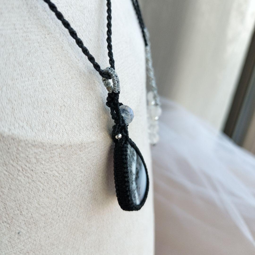 デンドライトオパール ブルームーンストーン マクラメ編みネックレス他