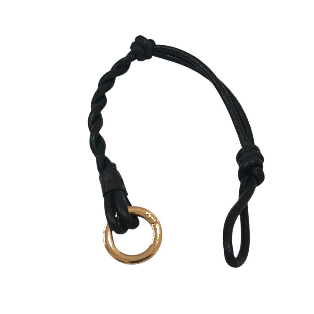 サロンアダムエロペ　スプリットレザードロストミニショルダー　巾着バッグ　黒