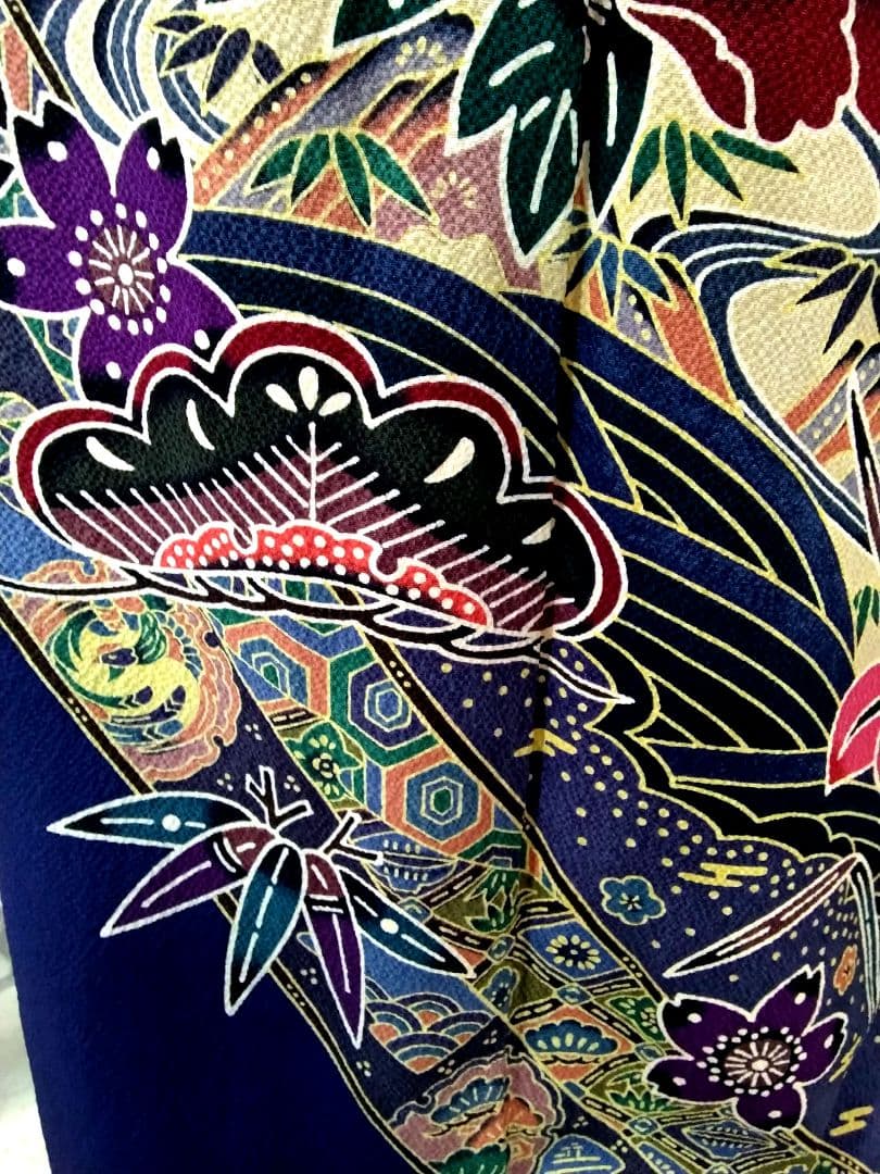 振袖フルセット、正絹紅型成人式、重ね衿、帯揚げ帯締め、西陣袋帯