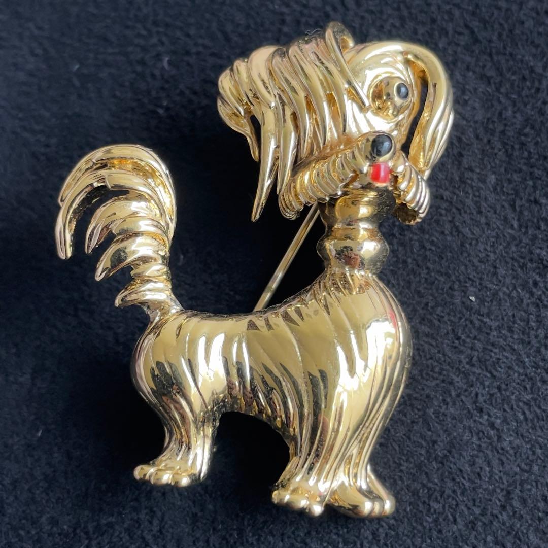 23】D'OR LAN ドーラン ヴィンテージブローチ ワンちゃん - メルカリ