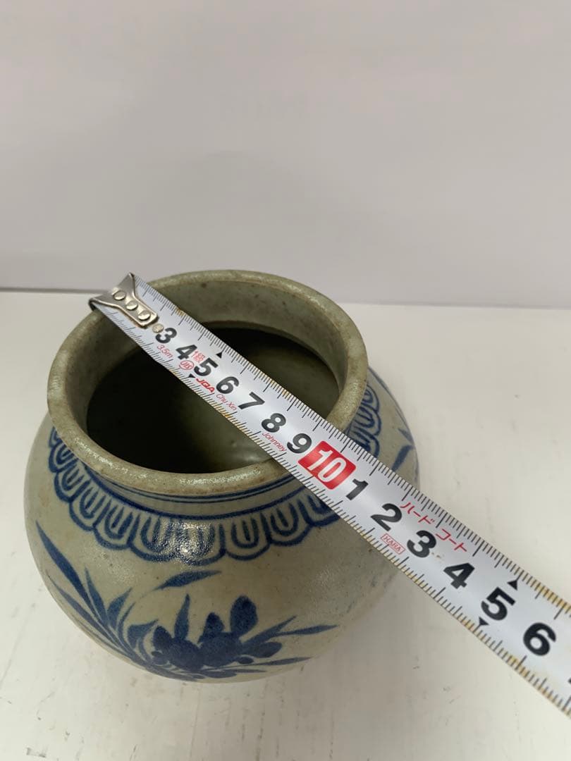 李朝　染付　壺　韓国美術　送料込み