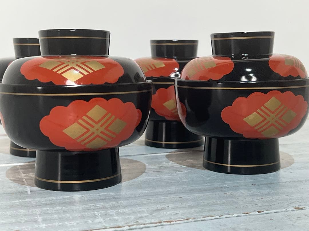 秀衡塗漆器 漆塗り 蓋付き お椀 セット