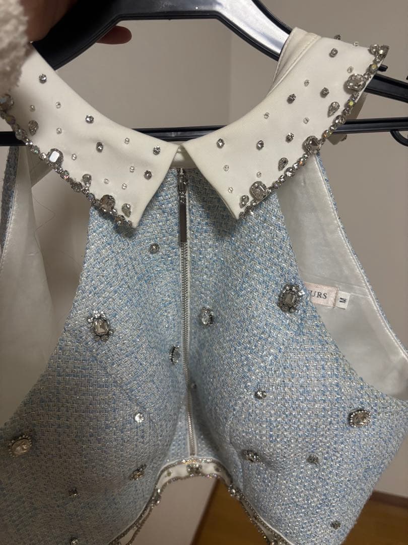 ROBE de FLEURS ホワイトミニドレス