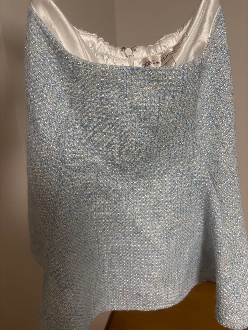 ROBE de FLEURS ホワイトミニドレス