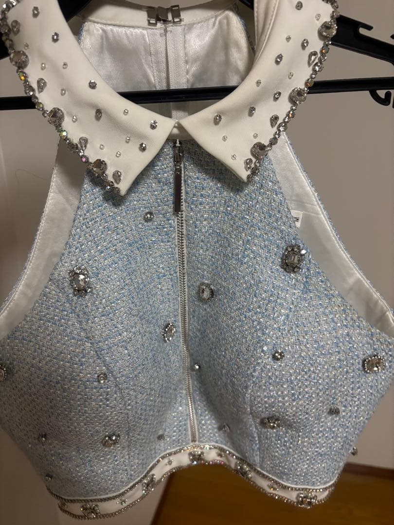 ROBE de FLEURS ホワイトミニドレス